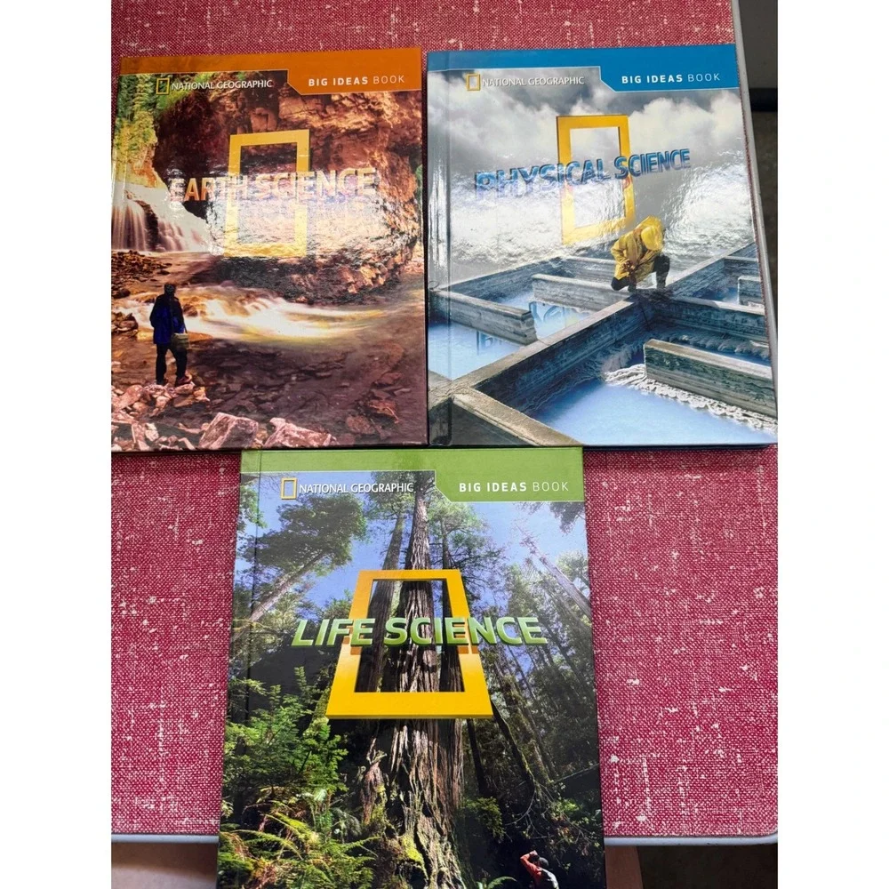 National Geographic Science Big Ideas Book Set Life Physical Earth Science 3 Pc